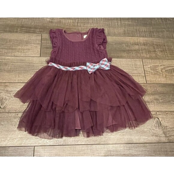 Matilda Jane Soiree Dress Once Upon A Time Sweater Tulle Plum Size 18-24 Months - Picture 5 of 11
